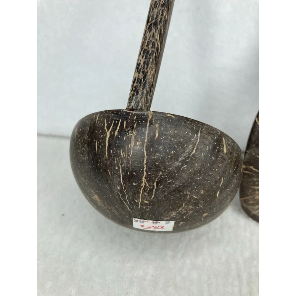Handmade Thailand Coconut Shell Kitchen Utensil Set Ladle Slotted Turner Spatula